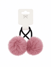 Dark rose fluffy hårelastikker